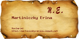 Martiniczky Erina névjegykártya